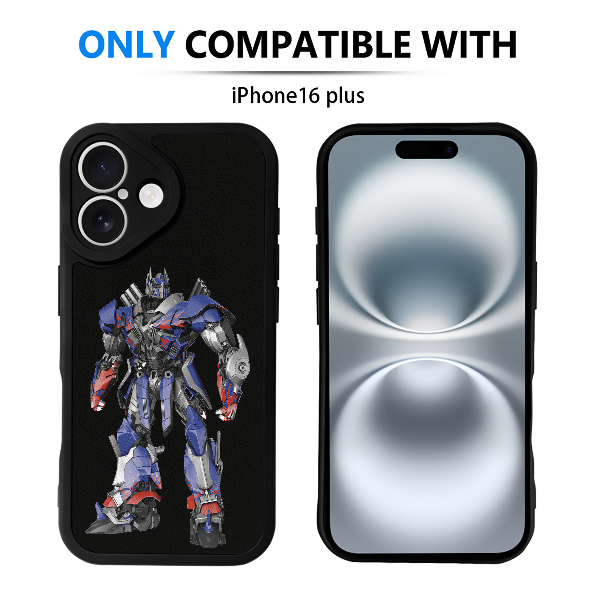 （画像用） Transformers トランスフォーマー 【iPhone 16シリーズ対応】シリコンスマホケース（レザー調） 材質：シリコン